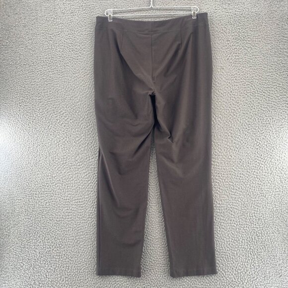Eileen Fisher Pants Womens Medium Brown Tapered Leg Knit Stretch Pull On Crops - Picture 3 of 11